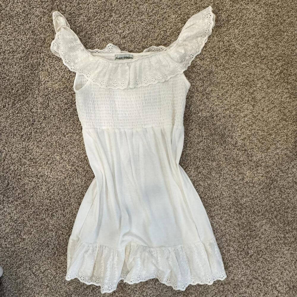 Girls Large Almost Famous White Ruffle Off-Shoulder Dress